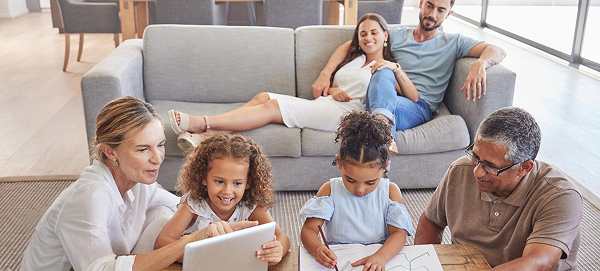 Family homeschooling together